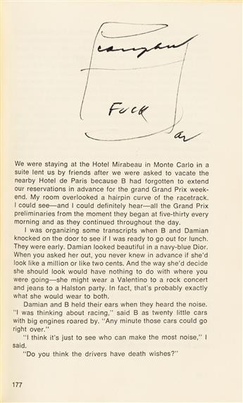 WARHOL, ANDY. The Philosophy of Andy Warhol. Signed ten times (AW or Andy Warhol), and Inscribed twice, to American actress Sylvia